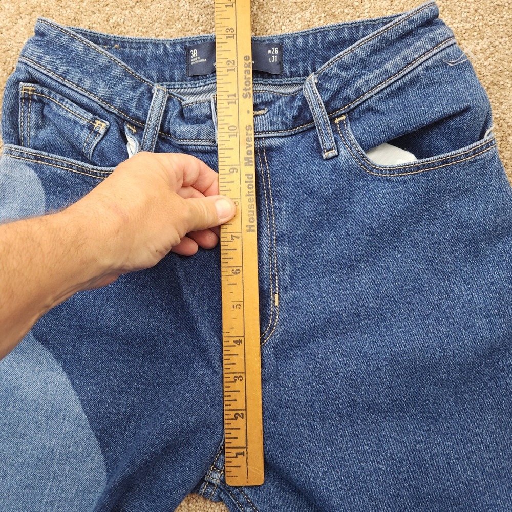 Hollister Ultra High-Rise Dad Jean Two-Tone Blue Colorblock Patchwork 3R W26 L31 - Picture 7 of 7